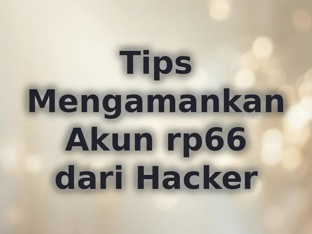 Tips Mengamankan Akun rp66 dari Hacker